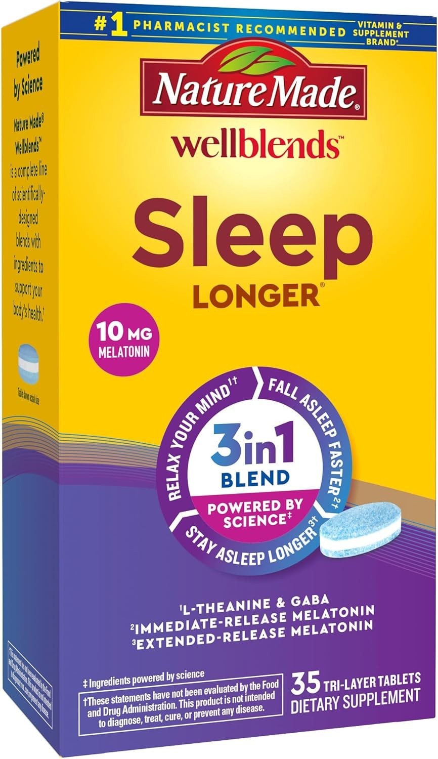 Nature Made Wellblends 3 in 1 Blend Sleep Longer Sleep Aid Supplement 35 Count