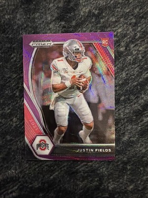 2021 Prizm PURPLE WAVE Justin Fields RC #121 Ohio State Bears Football (b3)