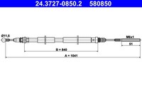 Zugdraht, Handbremse ATE 24.3727-0850.2 FüR OE 4745 Y8 - 4745 Y8 - 4746 19