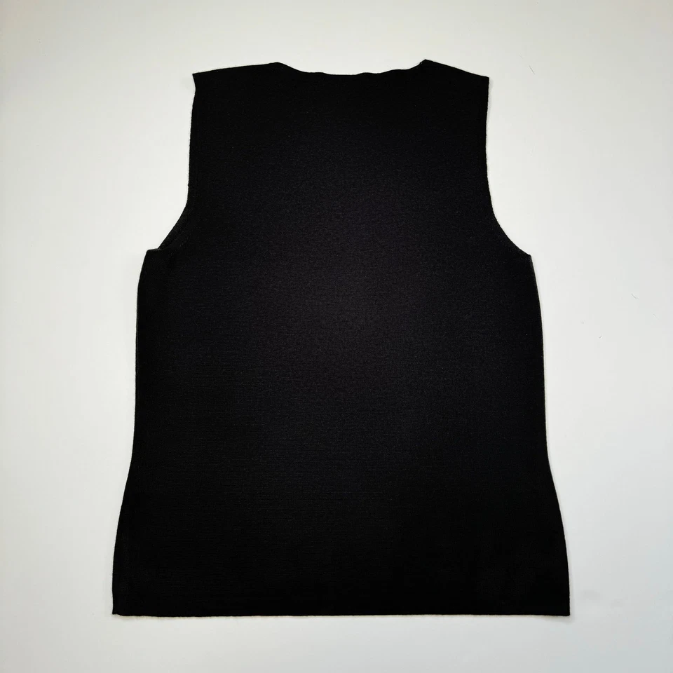 Top AKRIS Marrón Cachemira y Seda Escote Cuadrado Sin Mangas Tejido Talla 8 ¡LUX! Foto 2 de 4