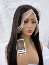 100 Human Hair Wigs straight 13x6 Lace Frontal 32  inch Natural 200 d 250gm