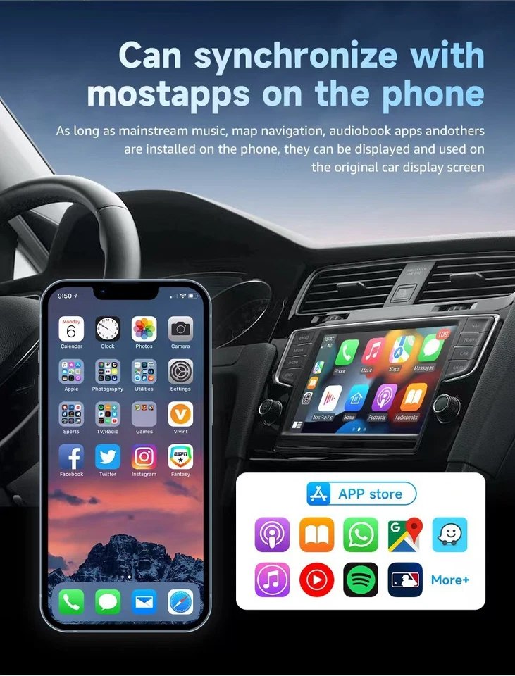 Adaptador Dongle USB Coche 2 en 1 Auto Android Cableado a Inalámbrico Carplay Plug & Play Foto 3 de 4