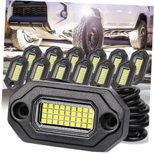 White Rock Lights  Aluminum Housing, Waterproof IP68,6500K Pure White 12 Pods