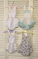 4 Toddler Girls VTG Sunsuits Stone Winspirits, Etc. 18 Mo.- 24 Mo Ruffles