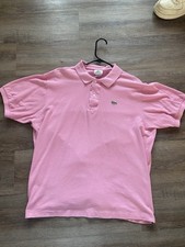 Lacoste Mens Classic Fit Short Sleeve Pink Polo Shirt Size US XL FR 6