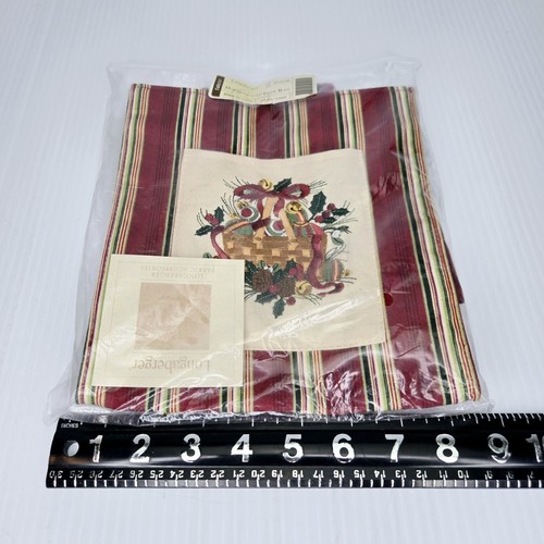 Longaberger Holiday 2005 Red Stripe Embroidered Basket Floral Gift Tote Bag - Foto 6 di 7