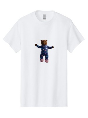 Teddy-Bear-Pajamas Mens Graphic Tee, 100% Cotton, Casual Summer Wear