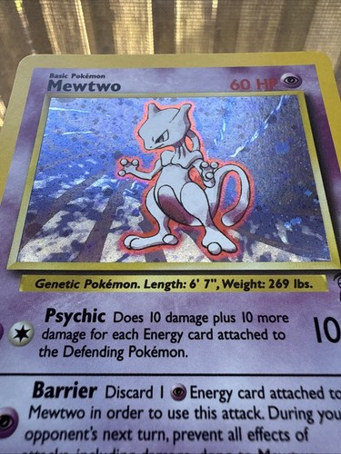 2000 Pokémon Mewtwo 10/130 Base Set 2 Holo Rare Vintage!!!! - Picture 13 of 16