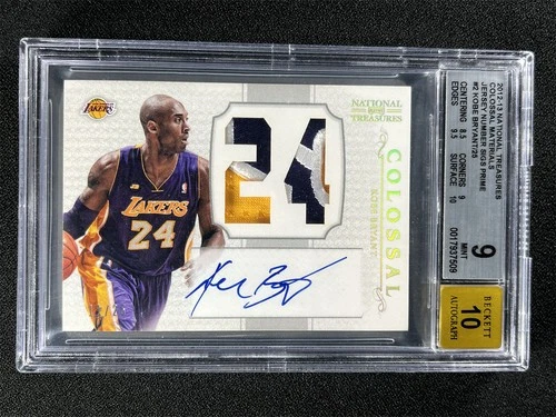 2012-13 National Treasures Kobe Bryant #2 Jersey Number Patch Auto /25 BGS 9/10