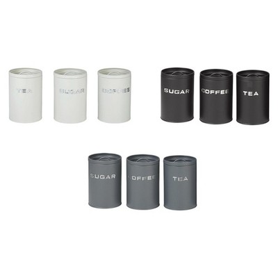 3x Kaffeebohnen Tee Zucker Behälter Stabil Mehrzweck Metall Küche Dekor