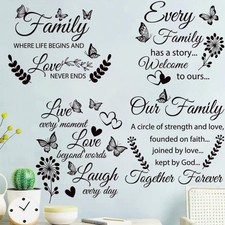4 Set Family Stickers Vinyl Quote Decals Family Lettering Decals Inspirational