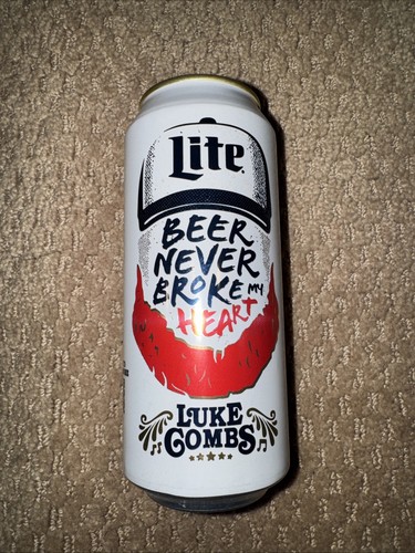 SEP1123 Luke Combs Edition Beer Never Broke My Heart Miller Lite 16 oz Empty