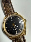 Timex Vintage 1979 Black Marlin 37MM Gold Case 27849 10579 Runs Good