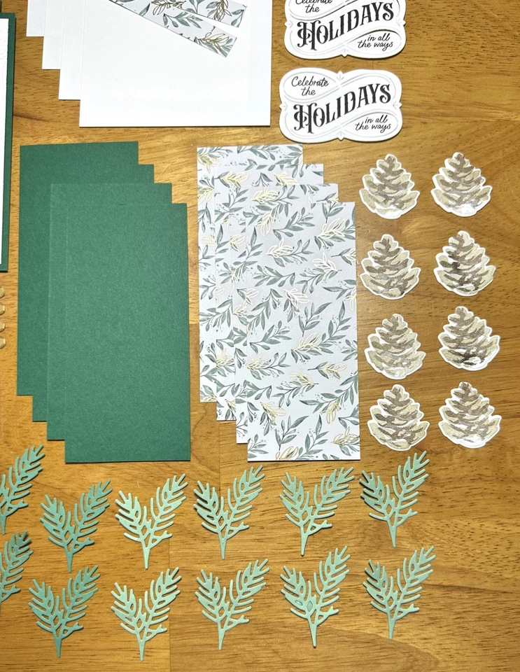 Stampin’ Up! Juego de 5 tarjetas de piñas de Navidad, en relieve, troquelados, puntos Foto 3 de 4