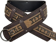 HiiFeuer Viking Wide Belt, Medieval Faux Leather Mercenary Knight NEW W/TAGS