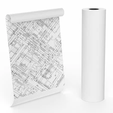 Wide Format Paper 36 in x 150 ft CAD Bond Rolls, 1 Roll Plotter Paper on 2" C...