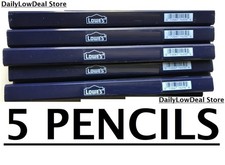 5 PACK - Carpenter Pencil 7" long Blue finish with black lead - NEW