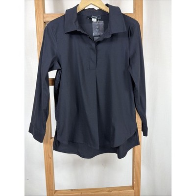 NWT Ever Sassy Black Button 3/4 Sleeves High Low Hem Top #1152 Size SMALL