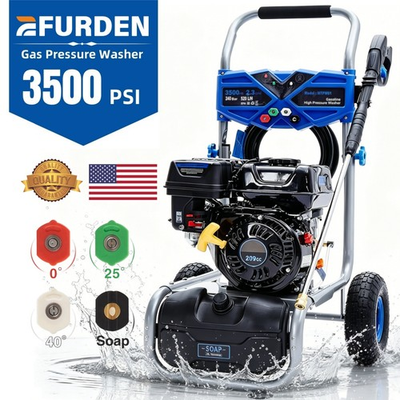 #ad Efurden Cold Water Pressure Washer Gas Powered 3500PSI 2.3GPM 209cc 4 Nozzles $244.99