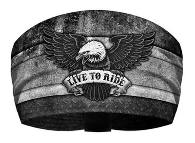 That's A Wrap Unisex Live to Ride Eagle Knotty Band Headwrap - Black/Gray
