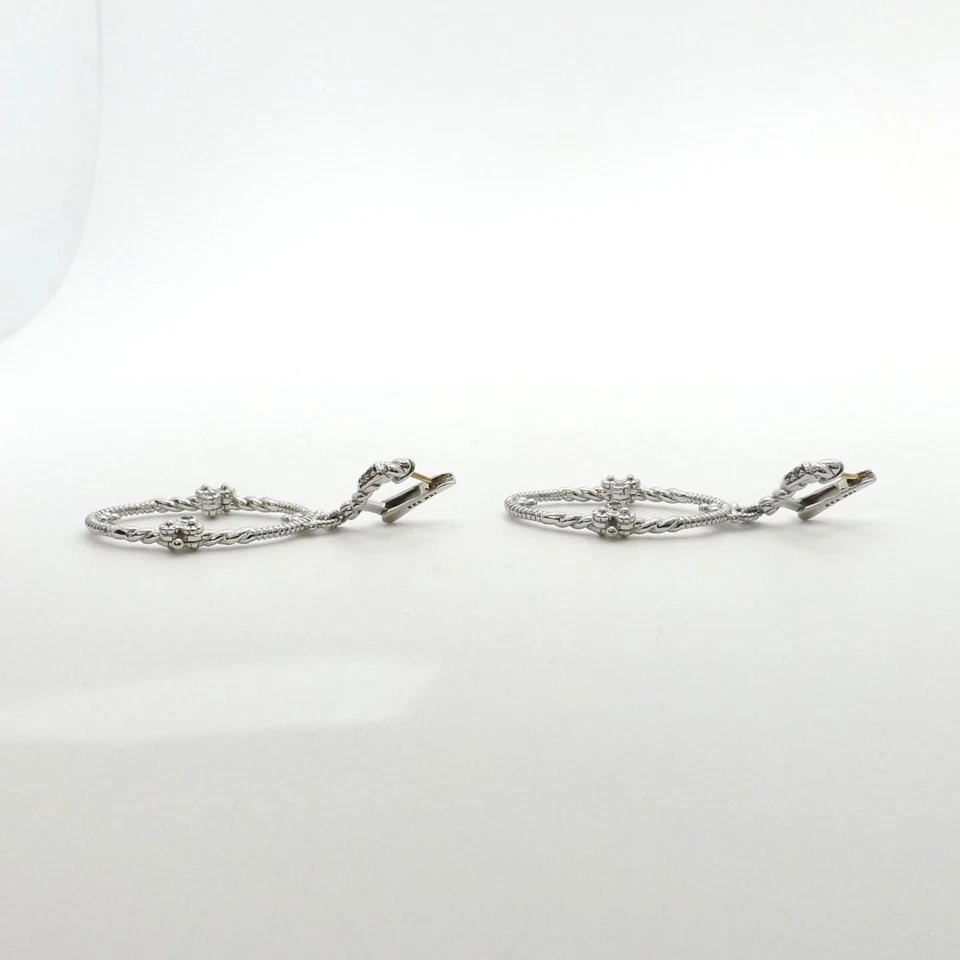 Висячие серьги Judith Ripka из 18-каратного золота и чистого серебра с натуральным бриллиантом - Изображение 3 из 4