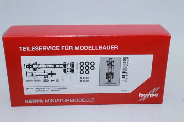 Herpa 084451 Fahrgestell Volvo Fh Lkw 3-Achs 2 StüCk 1:87 H0 Neu In Ovp-image
