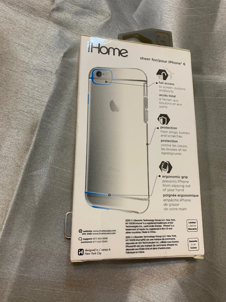 Funda rígida transparente iHome, marco parachoques resistente a impactos - iPhone 6/6s - azul Foto 3 de 3