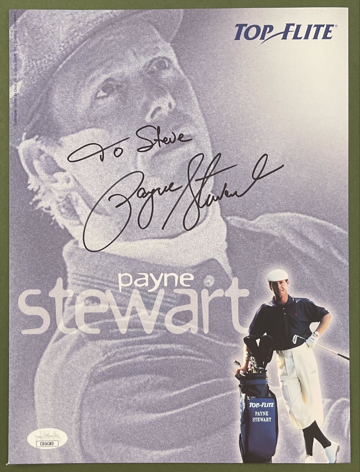 Payne Stewart Autographed Signed GOLF PHOTO JSA CERTIFIED 1991 & 1999 U.S. OPEN CHAMPION 