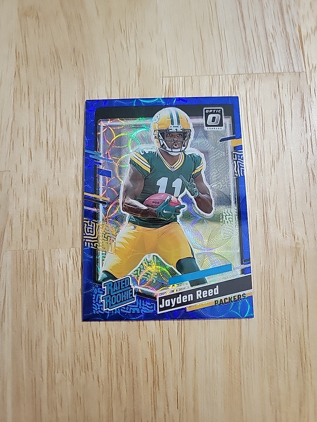 2023 Donruss JAYDEN REED Optic Preview Blue Scope Holo #334 Rated Rookie Packers