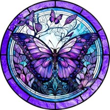 Stained Glass Butterfly Diamond Art Kits for Adults Gem Art Kits for Wall Decor