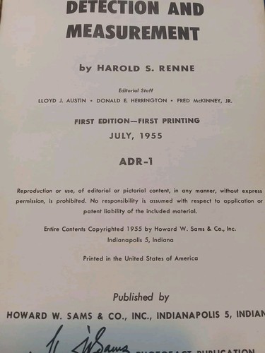 Atomic Radiation Detection & Measurement H. Renne 1st Edition 1st Printing 1955 - Picture 3 of 5