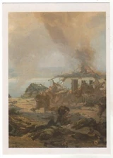 1989 WW2 Military War Crossing the Dnieper Battle Tank Army OLD Russia Postcard