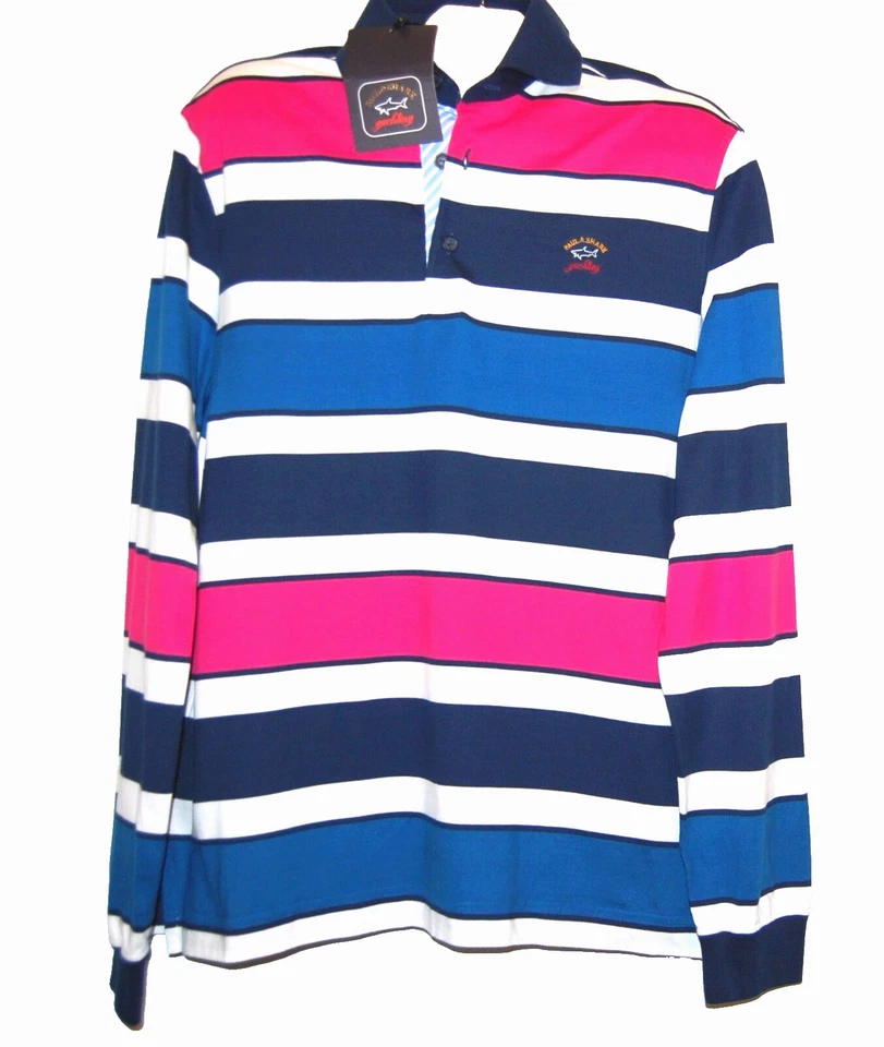 Paul & Shark Yachting Cotton Men's Italy Striped Polo Shirt Sweater Size L - Image 3 of 4