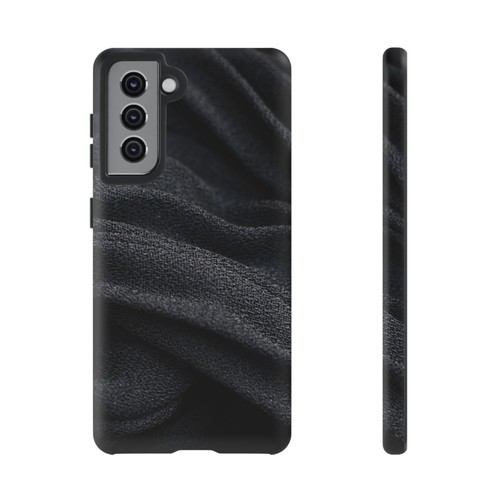 Black Pleated Fabric-look Tough Phone Case - iphone, Samsung galaxy, Goog Pixel - Picture 230 of 235