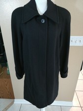 Vintage Komitor Black Wool Coat Size 8 Made In Usa Z15
