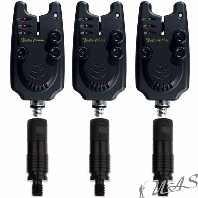 Spar Set 3x Delta Fishing Bissanzeiger Ton Sensibil Nachtlicht & 3 Quick Adapter