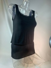 1 Women's Shapewear Tank - Lace Decolletage Camisole- S, M, L- BLACK -Samples