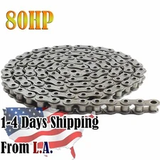 #80HP Hollow Pin Roller Chain 10 Feet with 1 Connecting Link