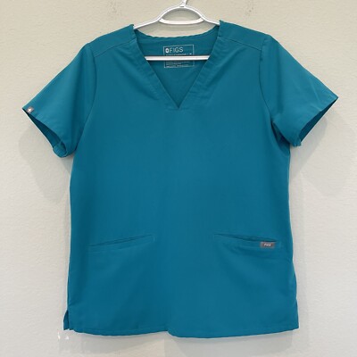 Figs Technical Collection Casma Scrubs Top 3 Pockets Blue Women s  Size M