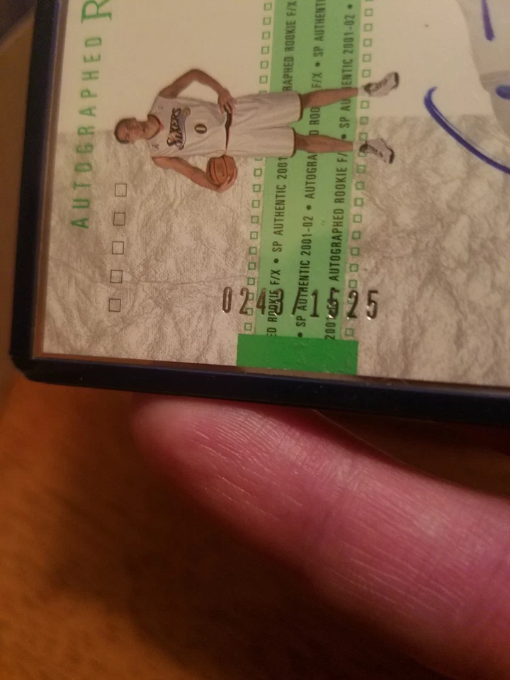 2002 Sp authentic Rookie F/X Autograph Alvin Jones 76ERS #243/1525 - Image 2 of 3