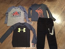 NWT Boys Size 5 Athletic Sports Fall/Winter Clothes Lot of 4 Nike,Adidas,Under A