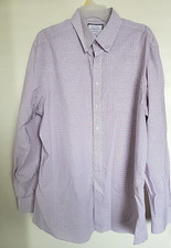 Charles Tyrwhitt Shirt Mens 18/37 Blue Plaid Non Iron Slim Fit Twill