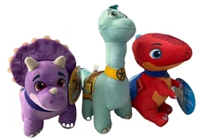 Set of 3 Dino Ranch Plush Toys Dinosaurs 9 inch Blitz Tango Clover NWT