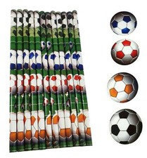 12 Football Flat Erasers & 12 HB Football Pencils Boys Party Bag Fillers