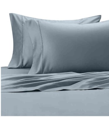 Eucalyptus Origins 600TC Pillowcases Set of 2 Tencel Lyocell Sky Blue KING NEW