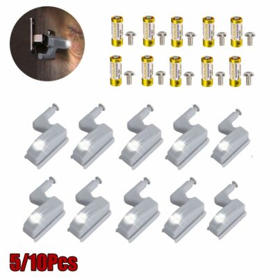 5/10X Cabinet Hinge LED Sensor Light For Wardrobe Cupboard Kitchen Door Closet