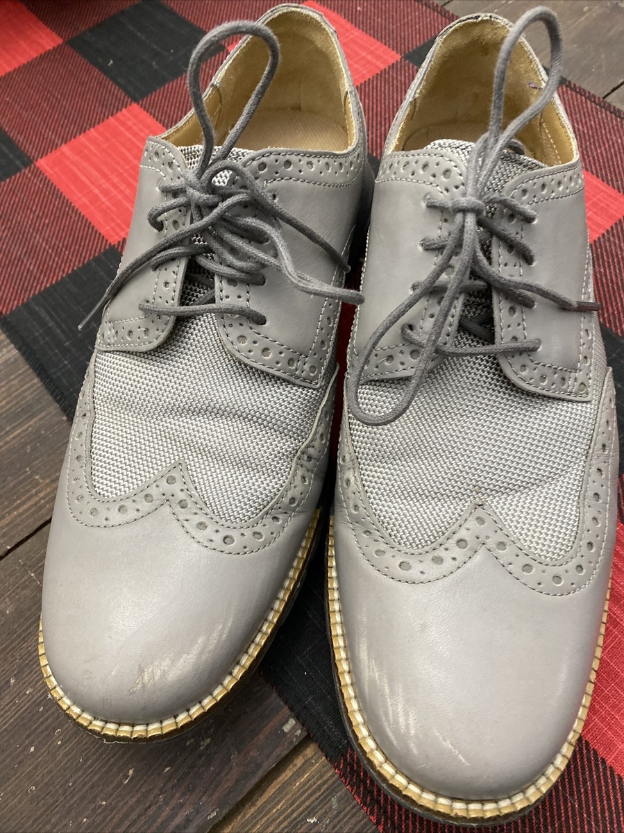 Cole Haan ZeroGrand Grand.OS Stitch Gray Wingtip Dress Shoes