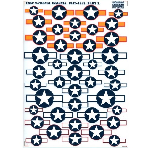 Print Scale 0003-48 Decal for airplane 1:48 VVS USAF insignia 1942-1943 Part 2 - Picture 11 of 12
