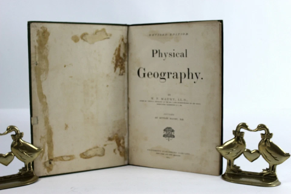 Maury's Physical Geography Rivised 1893 цветные карты диаграммы и черно-белые гравюры - Изображение 2 из 4