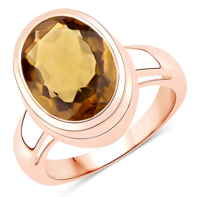 XEN Ring mit champagner Quarz 925 Sterlingsilber rosèvergoldet